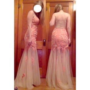 Panoply Pink Lace Prom Dress
